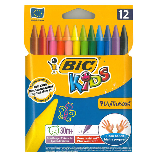 12 צבעי פסטל דקים BIC