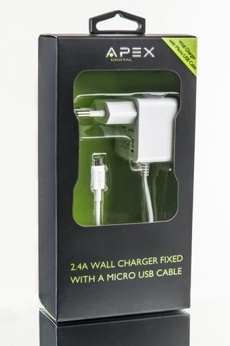 מטען קיר APX 153 2.4A + כבל מיקרו USB