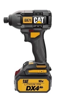 מברגת אימפקט קטרפילר נטענת CAT DX71 18V – כולל 2 סוללות 4.0Ah ומטען