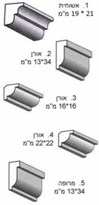 פרופילי קרניז מעץ אורך 2.4 מטר