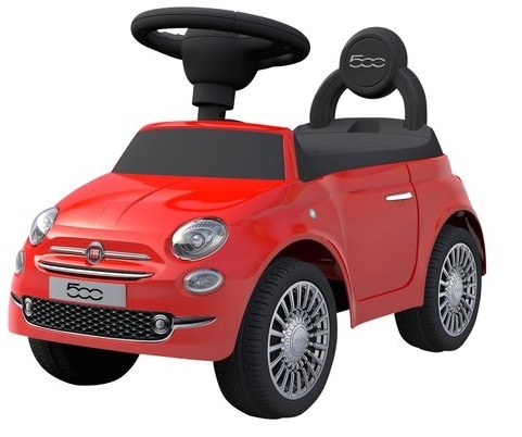 בימבה עם הגה בדמות פיאט Fiat 500 עם אפקטים קוליים ותא אחסון - אדום