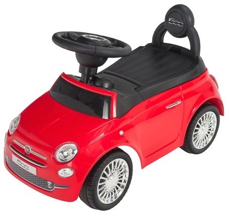 בימבה עם הגה בדמות פיאט Fiat 500 עם אפקטים קוליים ותא אחסון - אדום