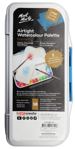 פלטה סגורה לצבעי מים AIRTIGHT WATERCOLOUR PALETTE ׁ(גודל large)
