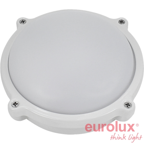 צמוד תקרה/קיר עגול לבן 12W 2900K IP65 יורולוקס 
