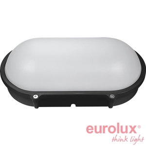 צמוד תקרה/קיר אובאלי שחור 20W 2900K IP65 יורולוקס