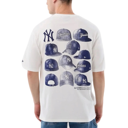 חולצה NEW ERA מידות XS-XXL לגברים בגוון שמנת