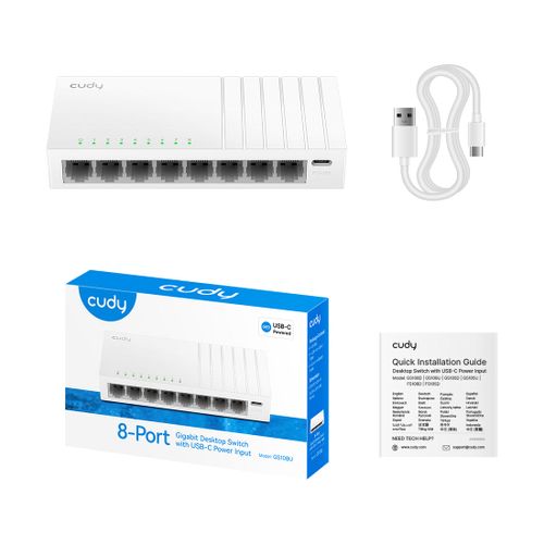 Cudy GS108U 8-Port Gigabit Switch with USB-C Power Input
