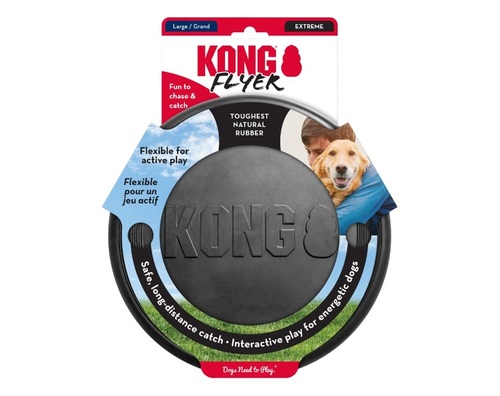 KONG קונג שחור צלחת מעופפת FLYER אמיד וחזק מאוד L