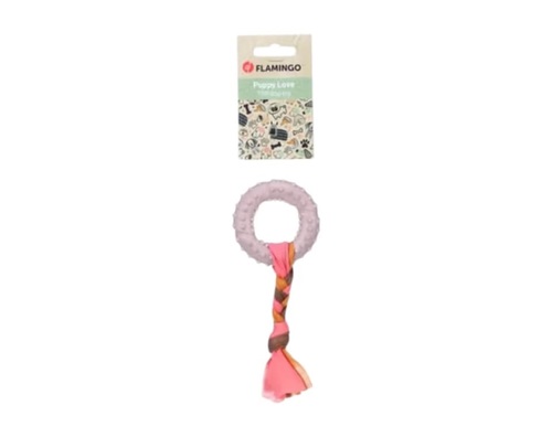 FLAMINGO פלמינגו צעצוע דנטלי לכלב גור טבעת עם חוט
