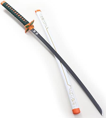 קטאנה דקורטיבית עם להב שחור ונדן לבן | Decorative Black Blade Katana with White Scabbard