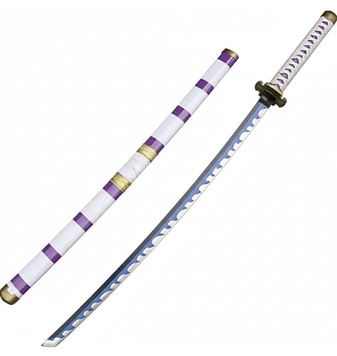קטאנה דקורטיבית לבן וסגול בסגנון אנימה | White & Purple Anime Style Decorative Katana