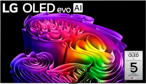 טלוויזיה LG OLED evo AI G6 בגודל 77 אינץ׳ 4K דגם OLED77G6 עם עיצוב Gallery, תושבת קיר שטוחה ומעבד α11 AI Gen3
