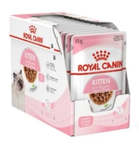 מארז 12 יחידות - רויאל קנין Royal canin פאוץ' לחתול-קיטן ברוטב 85 ג'