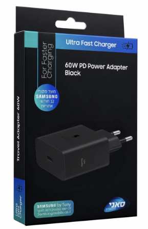 מטען מקורי מהיר סמסונג 60W עם חיבור USB-C, ללא הכבל