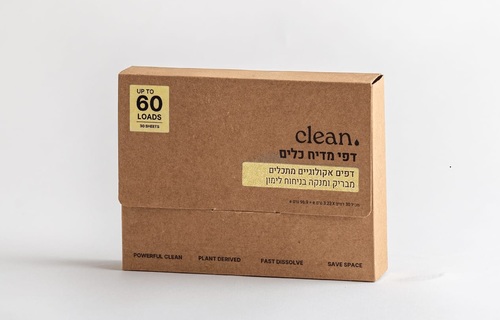.Clean דפי מדיח כלים אקולוגיים מתכלים - 30 דפים / 60 כביסות