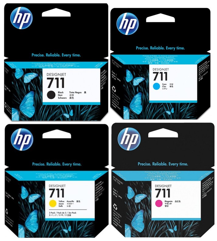 סט דיו מקורי שלם HP 711