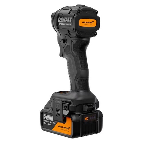 סט מברגת אימפקט 18V דיוולט DEWALT DCF86MM2T -- מהדורה מיוחדת מסדרת McLAREN F1 Team (כולל 2 סוללות 4.0Ah ומזוודה)