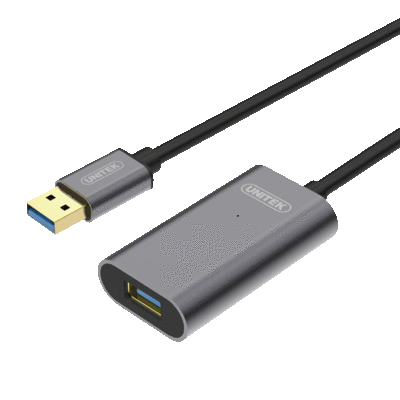 כבל מאריך אקטיבי USB3.0 מאלומיניום 5 מטרים Unitek Y-3004  