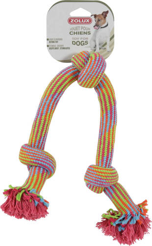 זולוקס חבל איכותי לכלבים מבית זולוקס צרפת 3 KNOT ROPE TOY COLOUR