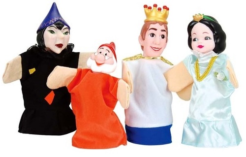 מתקן תאטרון בובות רצפתי עם מסך ו 4 בובות - סיפורי האגדות