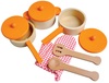 סט כלי בישול למטבח לילדים מעץ 9 חלקים -כתום