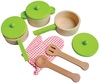 סט כלי בישול למטבח לילדים מעץ 9 חלקים - ירוק