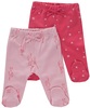 זוג מכנסיים ארוכים עם רגליות לתינוק 100% כותנה מידה 0-3 - ורוד כהה/בהיר מודפס