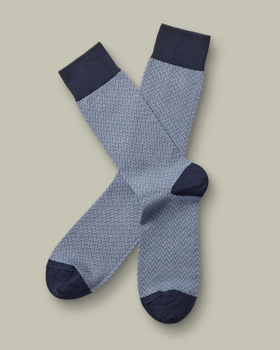 זוג גרביים Steel blue herringbone  