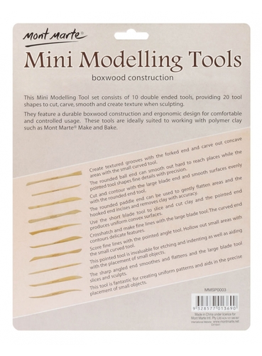 סט כלי עץ למידול בחימר – 10 כלים  |  Mini Modelling Tool Set