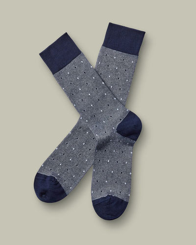 זוג גרביים Navy and grey tonal spot  