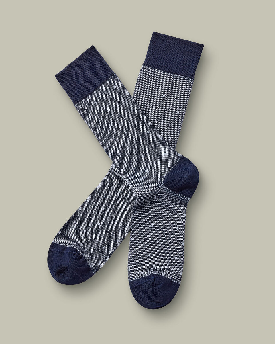 זוג גרביים Navy and grey tonal spot  