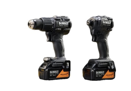 סט נטען 18V דיוולט DEWALT דגם DCK2222MP2T -- מהדורה מיוחדת מסדרת McLAREN F1 Team (כולל צמד סוללות 5.0Ah ומזוודה)