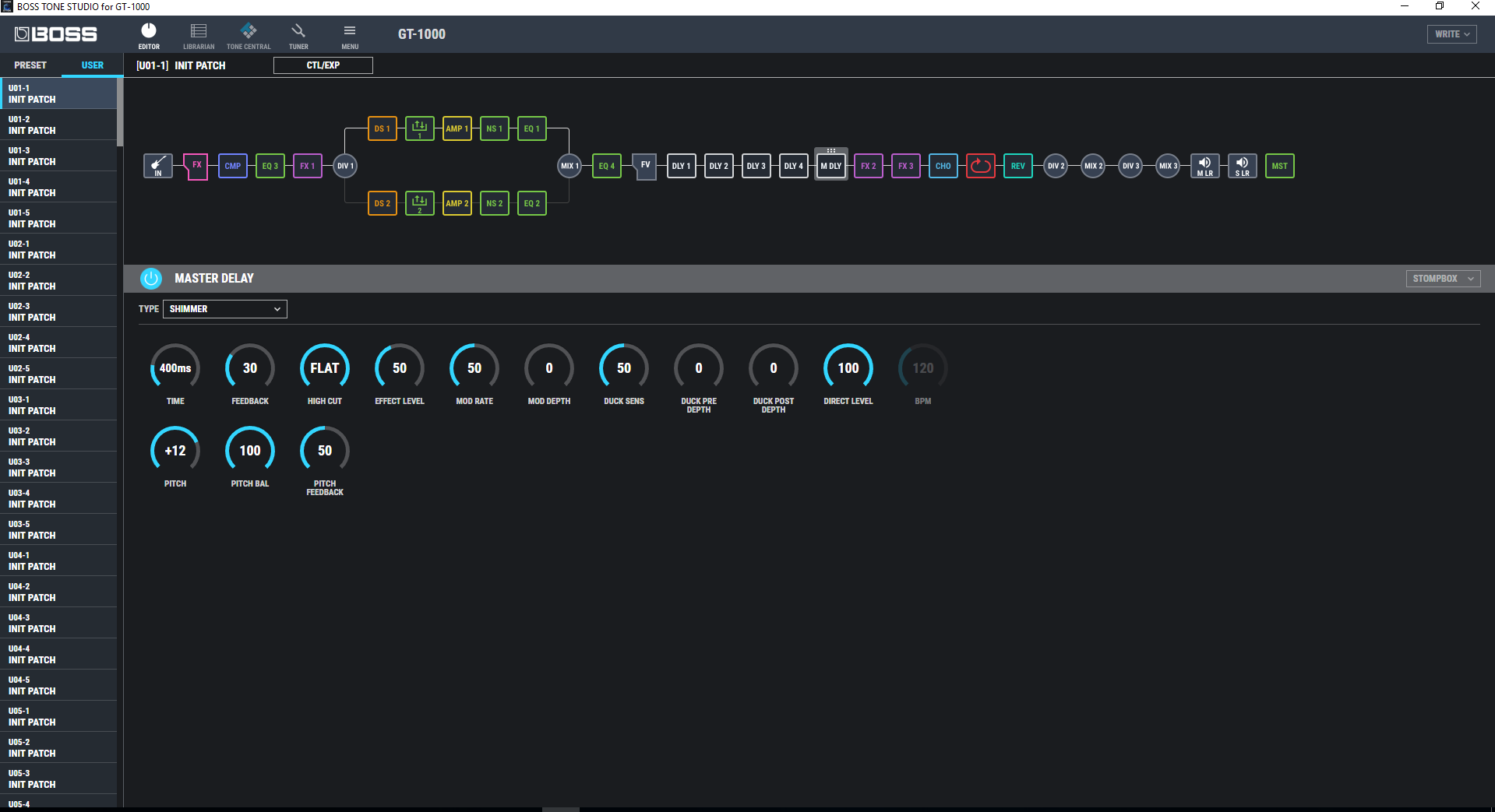 boss gt-1000 guitar multi effect prosessor