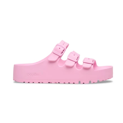 כפכף BIRKENSTOCK FLORIDA לבן מידות 36-41 לנשים בגוון ורוד פלטפורמה