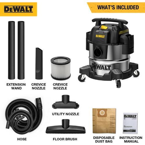 שואב אבק רטוב יבש מנירוסטה 25 ליטר עם מפוח DeWalt DXV25S