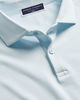 חולצת פולו  - Ice blue short sleeve cotton stretch smart pique polo