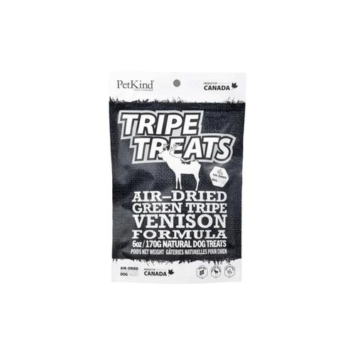 חטיף פטקיינד צבי לכלבים PetKind Venison Tripe Treats - אריזה עם חטיפים טבעיים מטריפ ירוק לאימון ופינוק יומיומי
