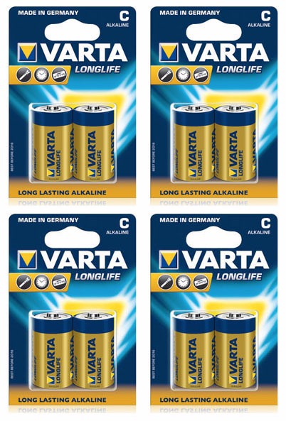 8 סוללות Varta C Longlife