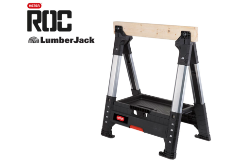 רגלי חמור מתכווננות עם קורת עץ Lumberjack