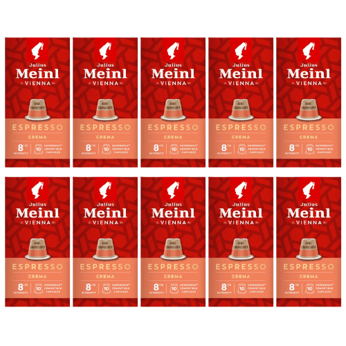 100 קפסולות יוליוס מיינל #8- Julius Meinl espresso crema, למכונת נספרסו