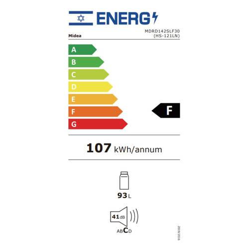 מקרר משרדי רטרו 93 ליטר Midea MDRD142SLE30 שחור