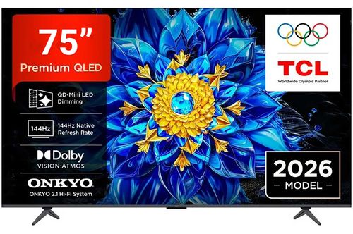 טלוויזיה 75 אינץ TCL 75P8L QD-Mini AI Android TV 4K SMART