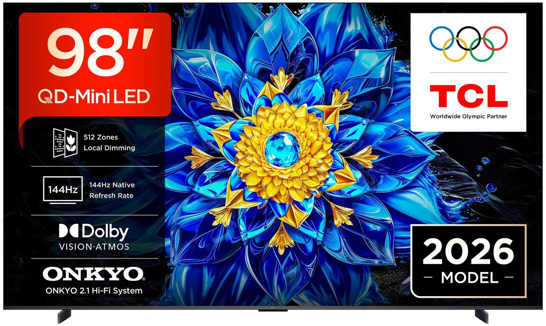 טלוויזיה 98 אינץ TCL 98P8L QD-Mini AI Android TV 4K SMART