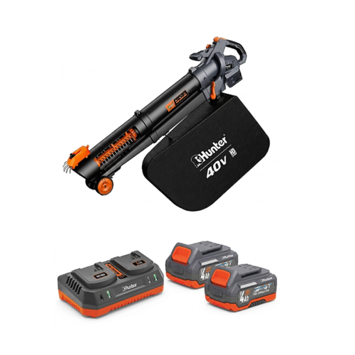 מפוח עלים משולב 3 מצבים  שאיבה + גריסה + נשיפה  40V (2x20V) 102903-015 HUNTER 