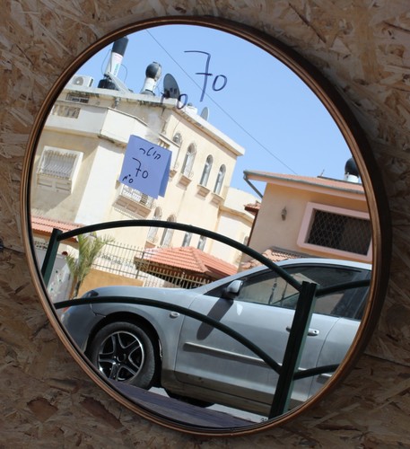 מראה עגולה זהב עתיק  -70 ס