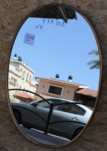 מראה אובלי-זהב עתיק 78*108 ס