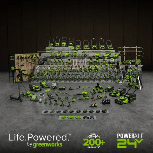 מערכת Greenworks PowerAll 24V עם תאימות ליותר מ-200 כלי עבודה וגינון נטענים