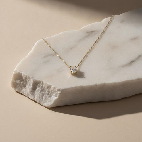שרשרת ותליון יהלום אובל 1.0ct זהב 14K