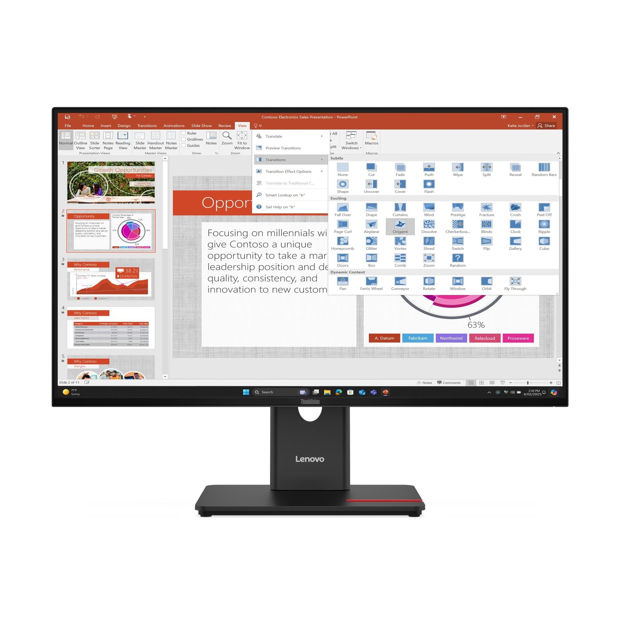 מסך מחשב LENOVO T27-40 Monitor 27|IPS|120Hz 64A5MAR6IS 