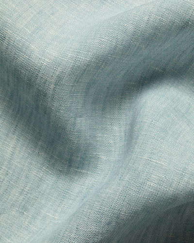 חולצת פשתן טורקיז בהיר קלאסיק פיט - Pale teal green pure linen classic fit shirt